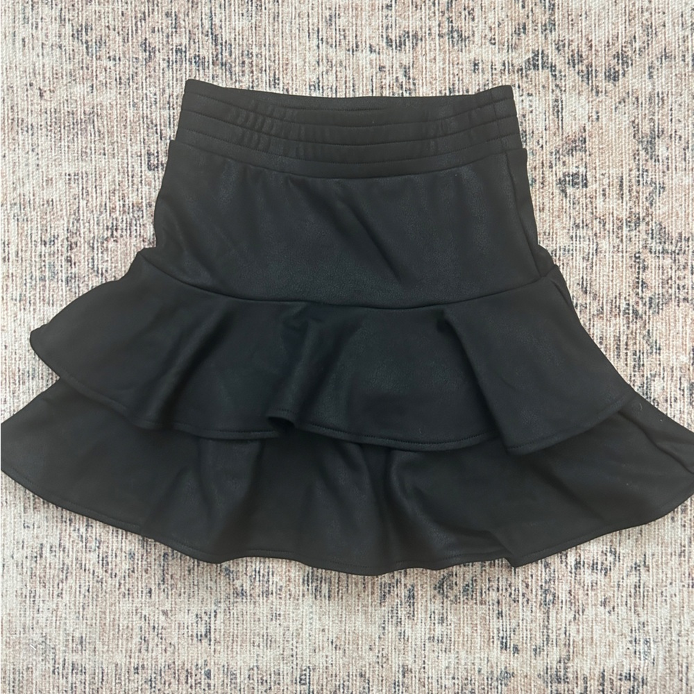 Kidpik girls size 7/8 black ruffle tiered skirt